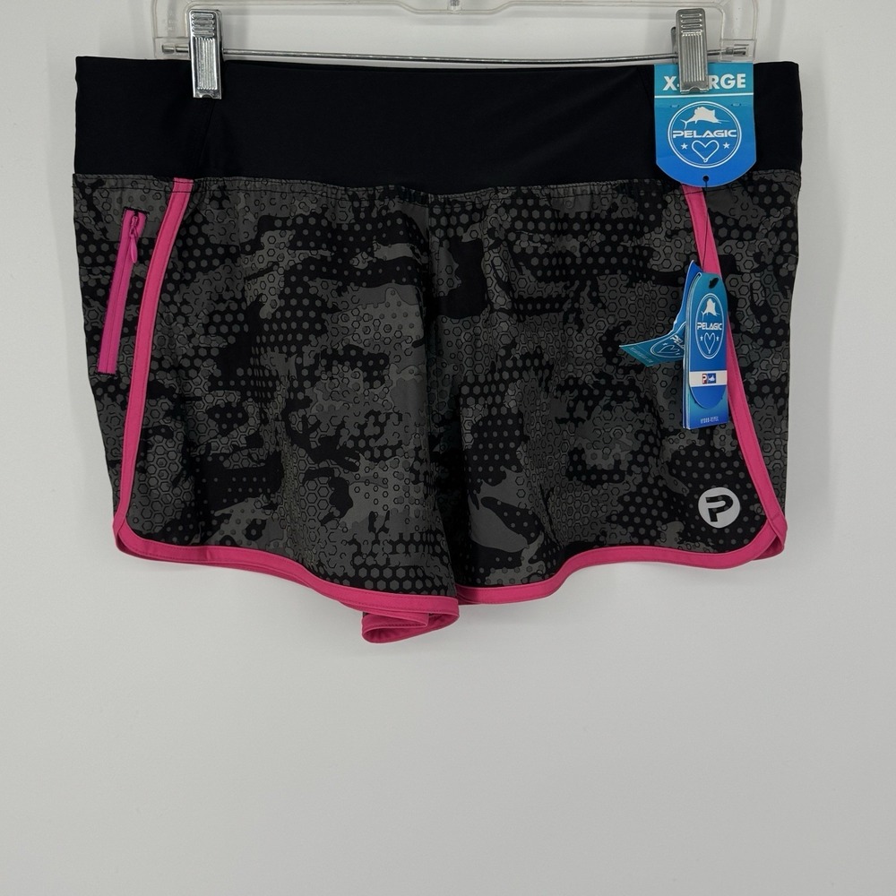 Pelagic Bali Active Shorts Ambush XL Camo Print Stretch Hydro Repel Fishing Core - Picture 9 of 10
